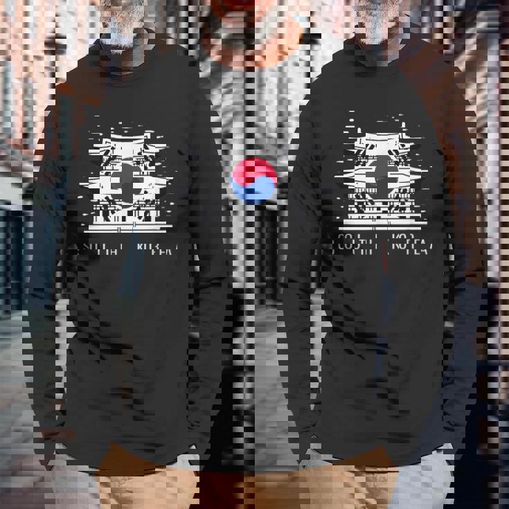 愛国的な韓国国旗ジャージーtシャツ 韓国製 長袖Tシャツ 高齢者への贈り物