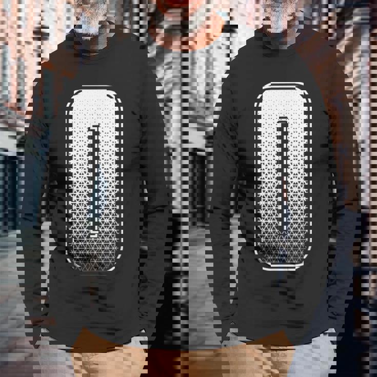 数字 0 ゼロ 長袖Tシャツ 高齢者への贈り物