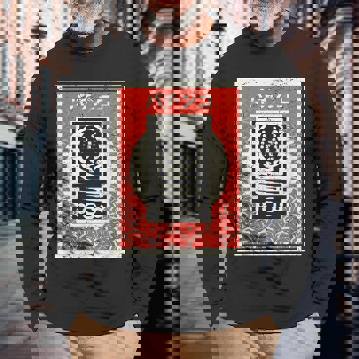 日本アーケードゲーム パチンコ 長袖Tシャツ 高齢者への贈り物