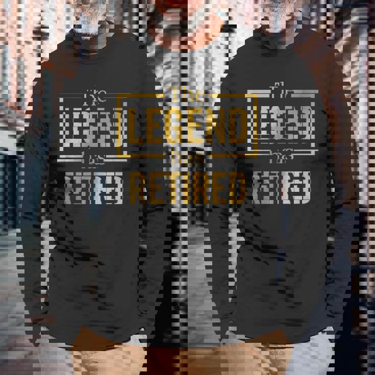 昔は同僚の定年退職祝いに、レジェンドと一緒に働いてた 長袖Tシャツ 高齢者への贈り物