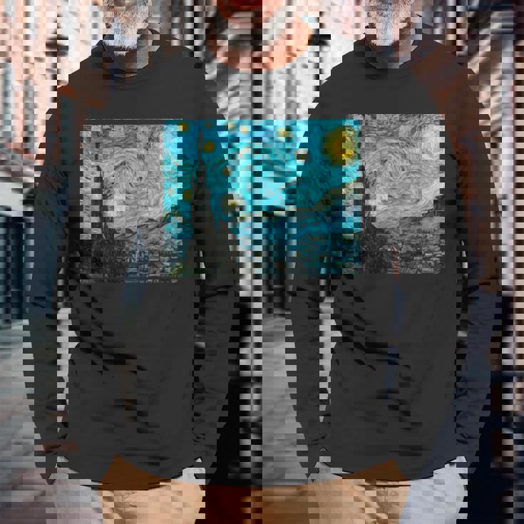 星月夜 ゴッホ 長袖tシャツ 長袖Tシャツ 高齢者への贈り物