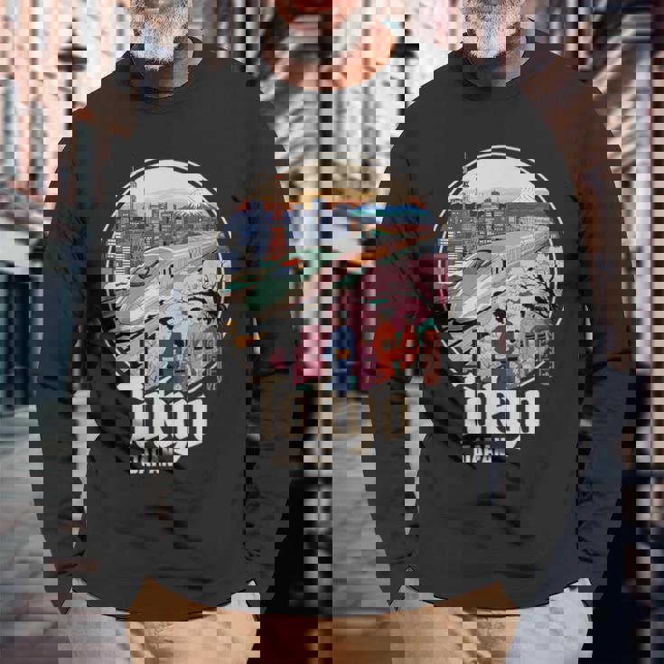 東京 日本 新幹線 さくら 富士山 漢字 お土産 長袖Tシャツ 高齢者への贈り物