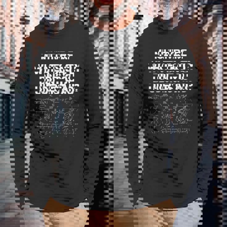 次元移動未来量子力学マルチバース 長袖Tシャツ 高齢者への贈り物