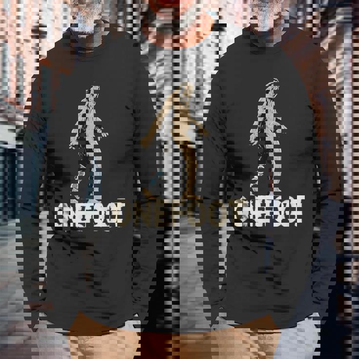 泥足切断者の冗談 脚切断者のための義足デザイン 長袖Tシャツ 高齢者への贈り物