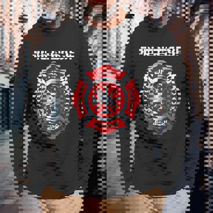 消防士 Ems 消防救助 長袖Tシャツ 高齢者への贈り物