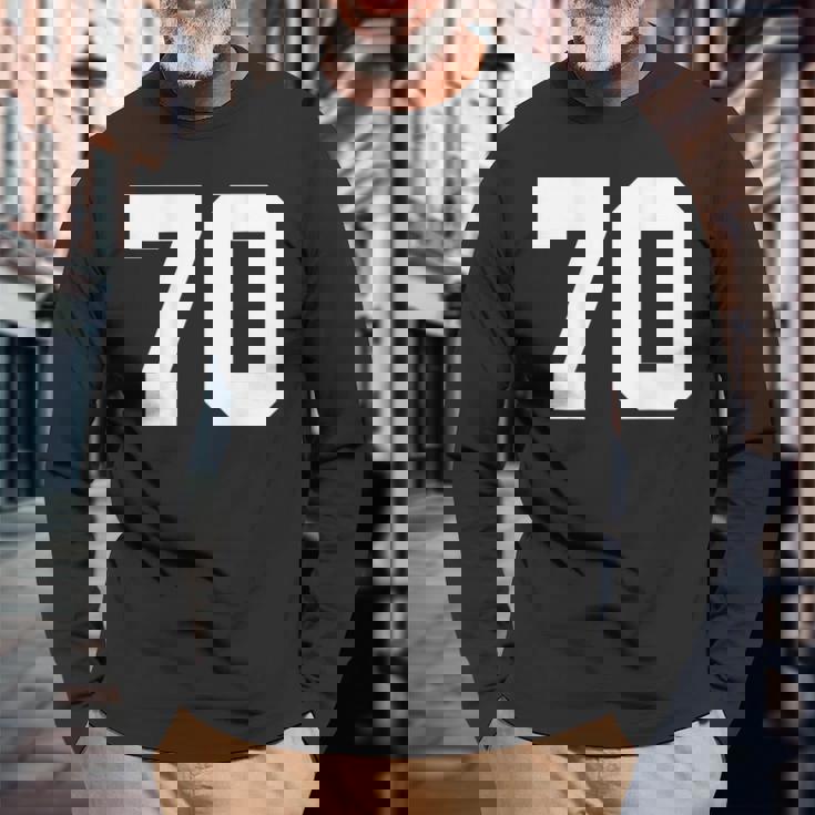 番号70 背面 スポーツチームジャージ番号 長袖Tシャツ 高齢者への贈り物