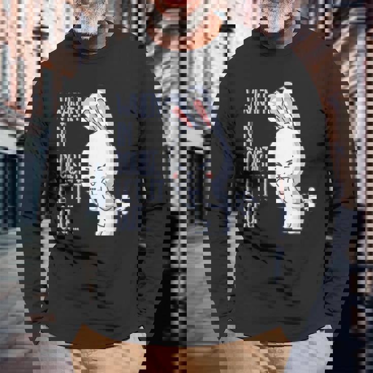 疑わしいとき おなら 出す おもしろい おなら かわいい ウサギ おなら 長袖Tシャツ 高齢者への贈り物