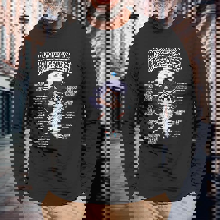 看護師病院のデザイン 長袖Tシャツ 高齢者への贈り物