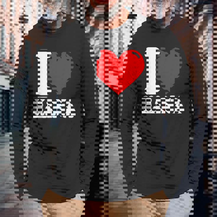 私はハナという名前が大好きです 長袖Tシャツ 高齢者への贈り物