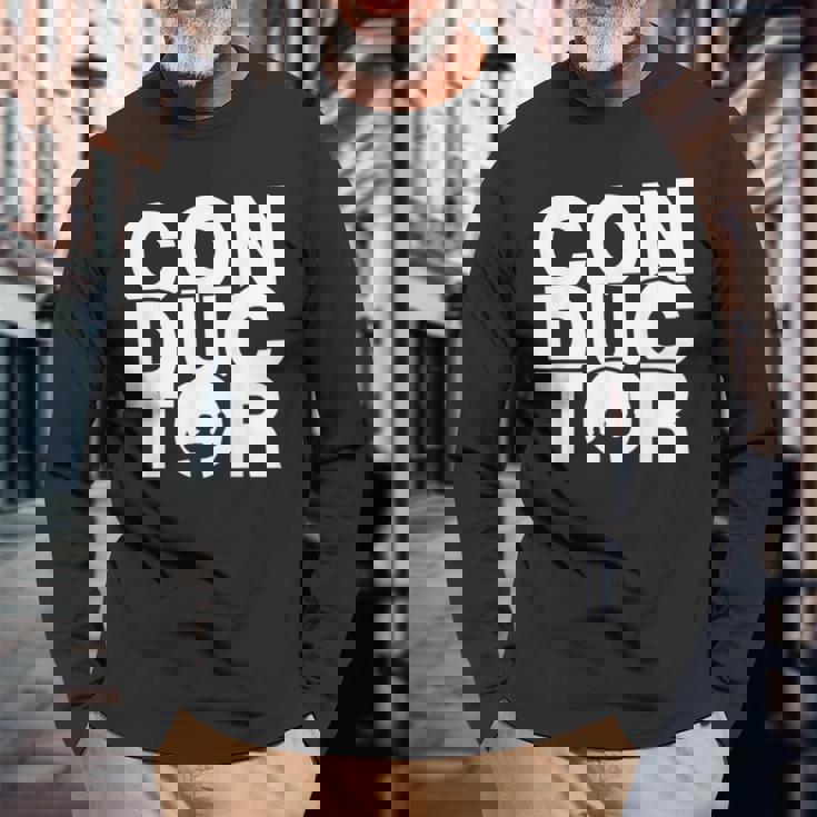 職業職業 指揮者 長袖Tシャツ 高齢者への贈り物