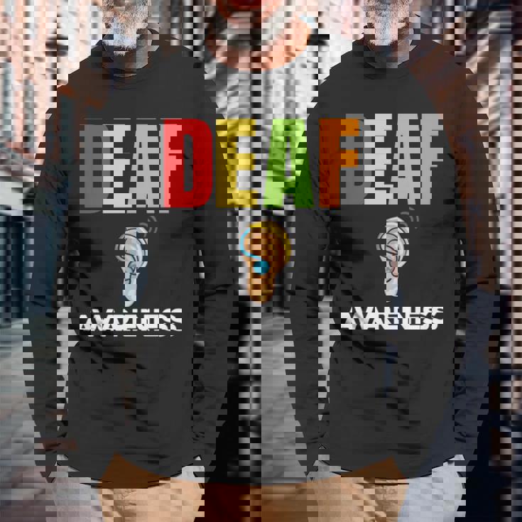 補聴器 耳障がいサポート 聴覚障害者への意識 長袖tシャツ 長袖Tシャツ 高齢者への贈り物