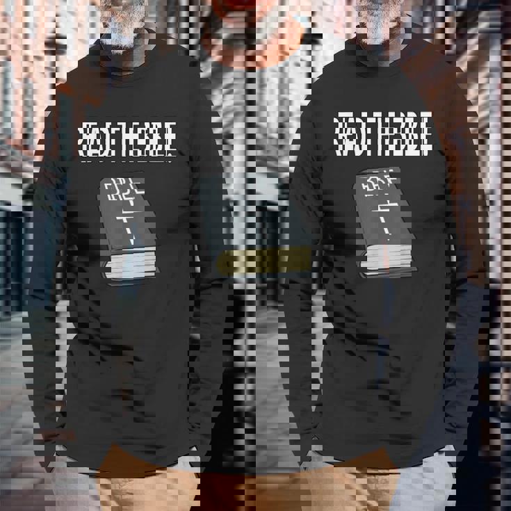 読む 聖書 信仰 キリスト教 イエス・キリスト 長袖Tシャツ 高齢者への贈り物