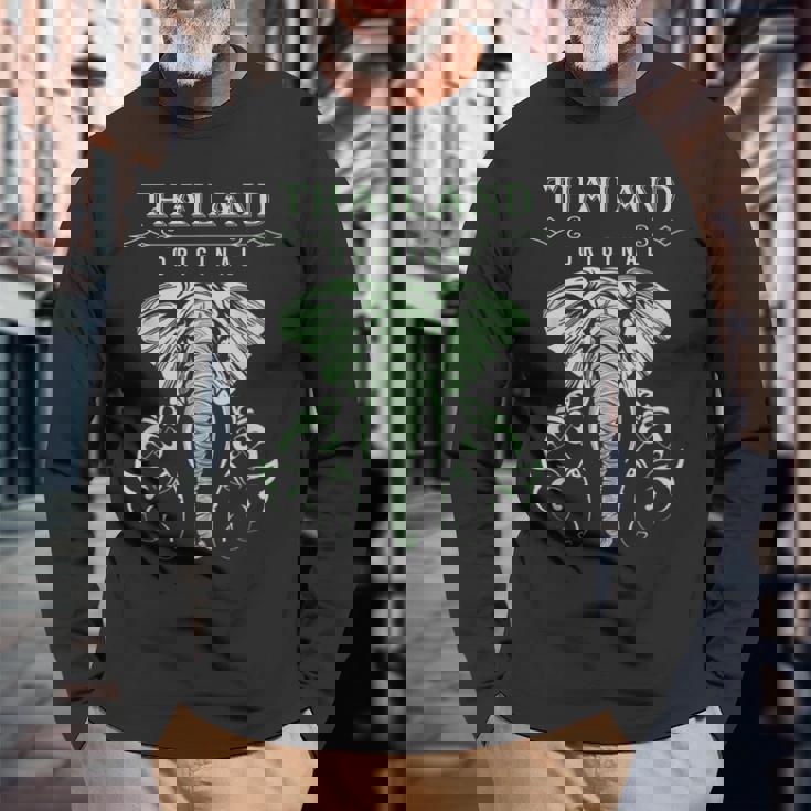 象 タイ バンコク タイ 長袖Tシャツ 高齢者への贈り物