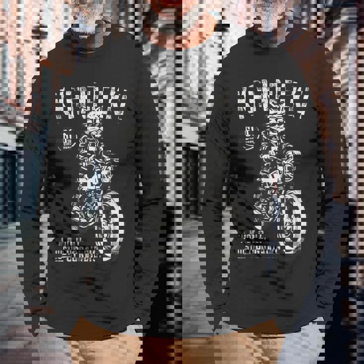 還暦祝い バイク好き 猫好き 父 男性 クラシックバイク 60歳 I'm Not Old Just Upgrading 長袖Tシャツ 高齢者への贈り物