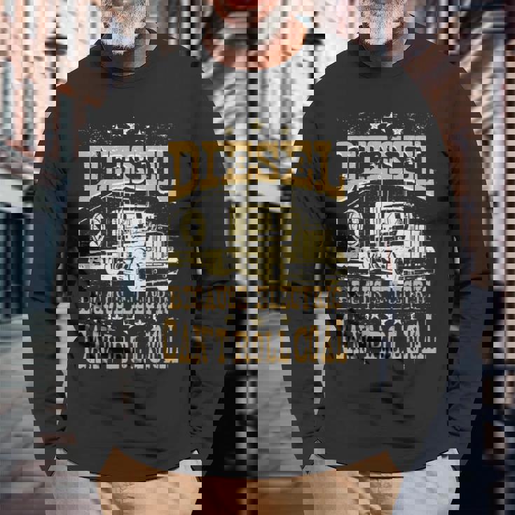 電気は石炭ディーゼルトラックを転がすことができないのでディーゼル 長袖tシャツ 長袖Tシャツ 高齢者への贈り物