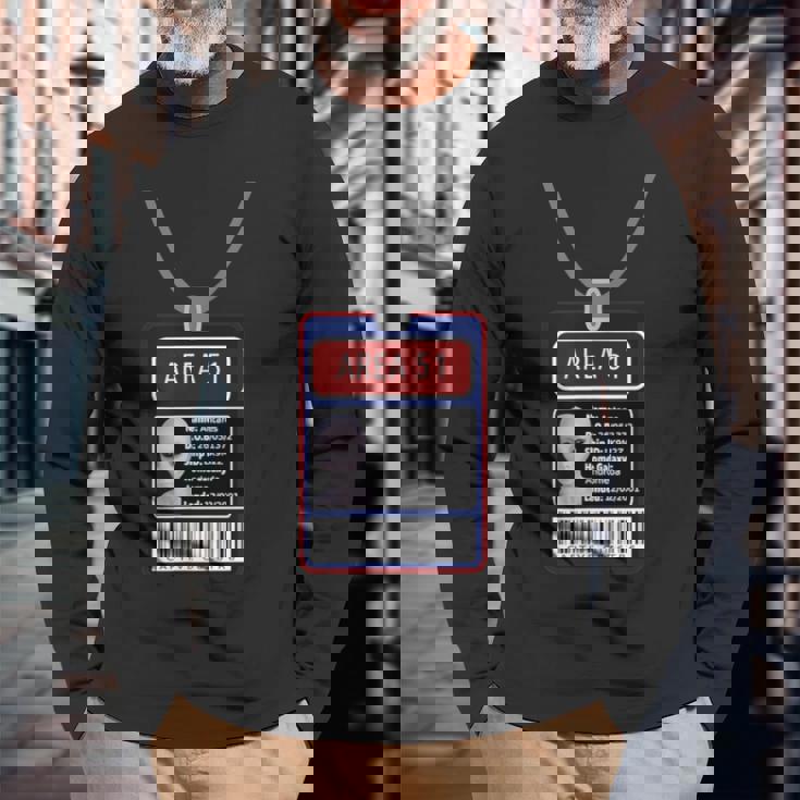 面白いfエリア 51 宇宙人 Idパス ハロウィンコスチューム 長袖Tシャツ 高齢者への贈り物