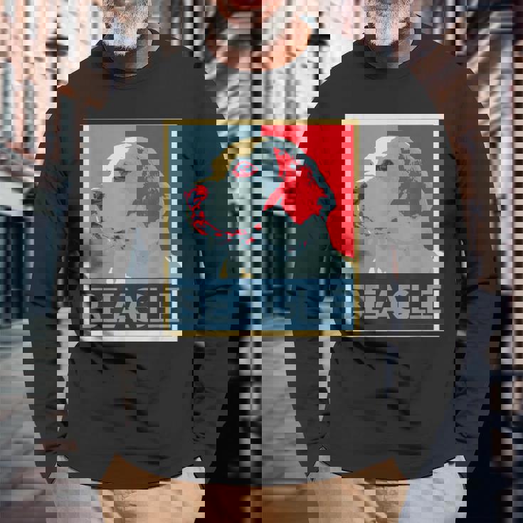 面白いtシャツ ビーグル 犬 わんこ メンズ おもしろ 面白い 服 おもしろグッズ ネタ ポスター 長袖Tシャツ 高齢者への贈り物