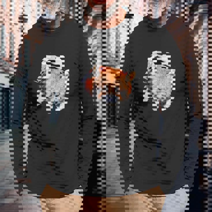 面白いtシャツ レッサーパンダ メンズ 動物 グッズ かわいい 面白い 服 ネタ 長袖Tシャツ 高齢者への贈り物