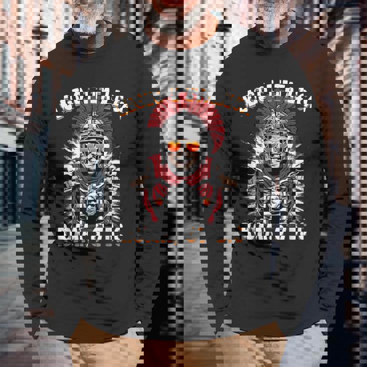 面白いローマのセンチュリオン モーターサイクリスト Legio 1 Italica 長袖Tシャツ 高齢者への贈り物