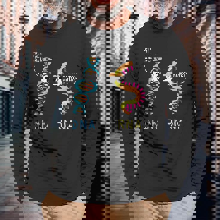 面白い生物学誇り高き生物学者微生物学 Dna Rna 長袖Tシャツ 高齢者への贈り物