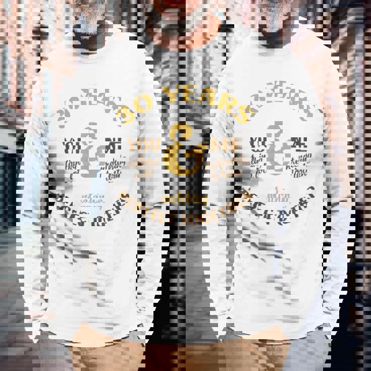 30年 一緒に完成 30周年 おそろい カップル 長袖Tシャツ 高齢者への贈り物