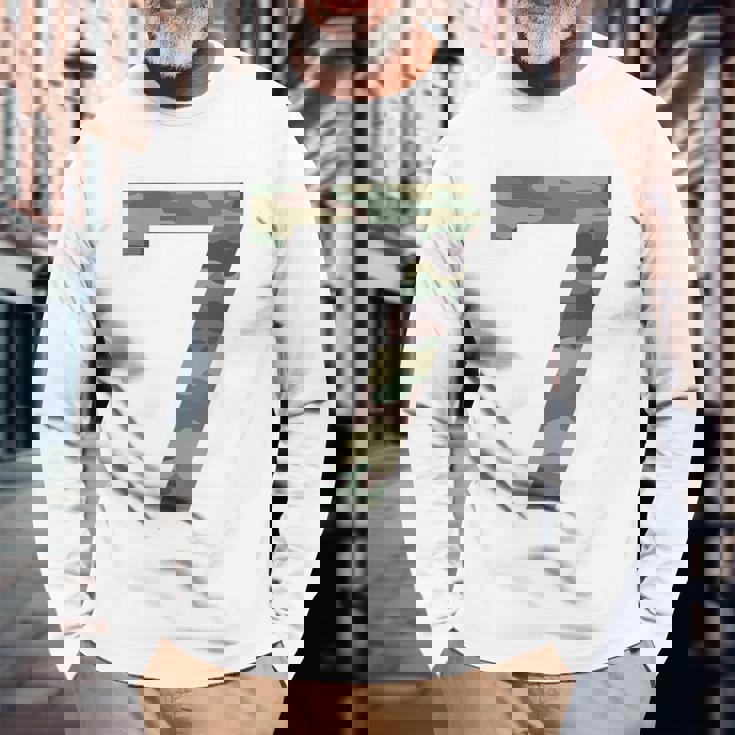 7 ジャージ ユニフォーム バーシティ スポーツ 迷彩 カモフラージュ 7Th 長袖Tシャツ 高齢者への贈り物