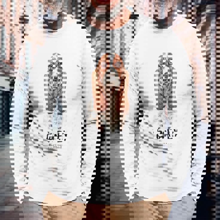 I Can Fly バセットハウンド 長袖Tシャツ 高齢者への贈り物