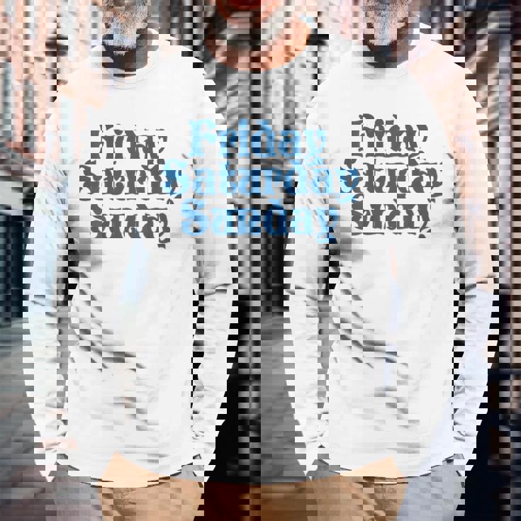 Fridayaturdayunday Moodibe Weekend Relax Day Off 長袖Tシャツ 高齢者への贈り物