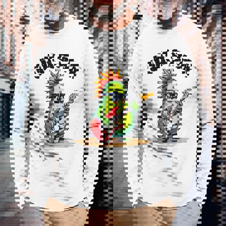 Guactar 面白い アボカド愛好家 食べ物 駄洒落プリント メンズ レディース キッズ 長袖Tシャツ 高齢者への贈り物