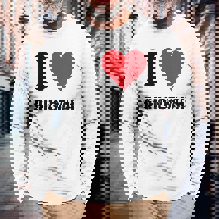 I Heart 石巻ジャパンラブ 日本のお土産品 長袖Tシャツ 高齢者への贈り物