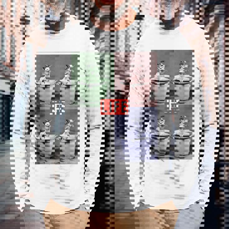 Life Picture Collection 猫（1） 長袖Tシャツ 高齢者への贈り物