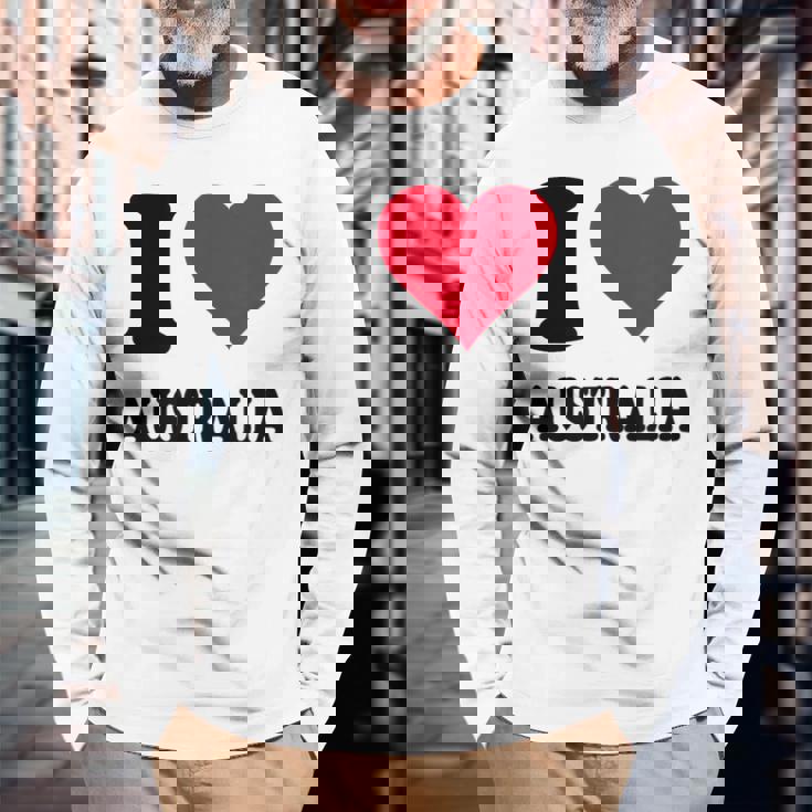 I Love Australia 長袖Tシャツ 高齢者への贈り物