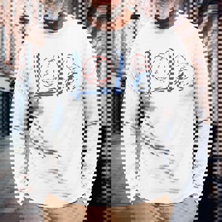 Love Baseball 野球 ギャク パロディ 名言 ジョーク 長袖Tシャツ 高齢者への贈り物