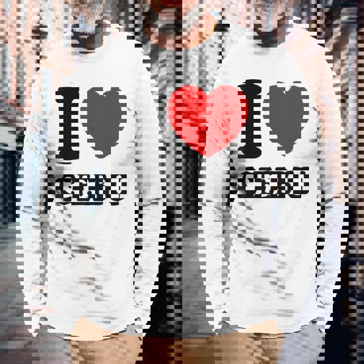 I Love Cebu フィリピン フィリピン人 長袖Tシャツ 高齢者への贈り物