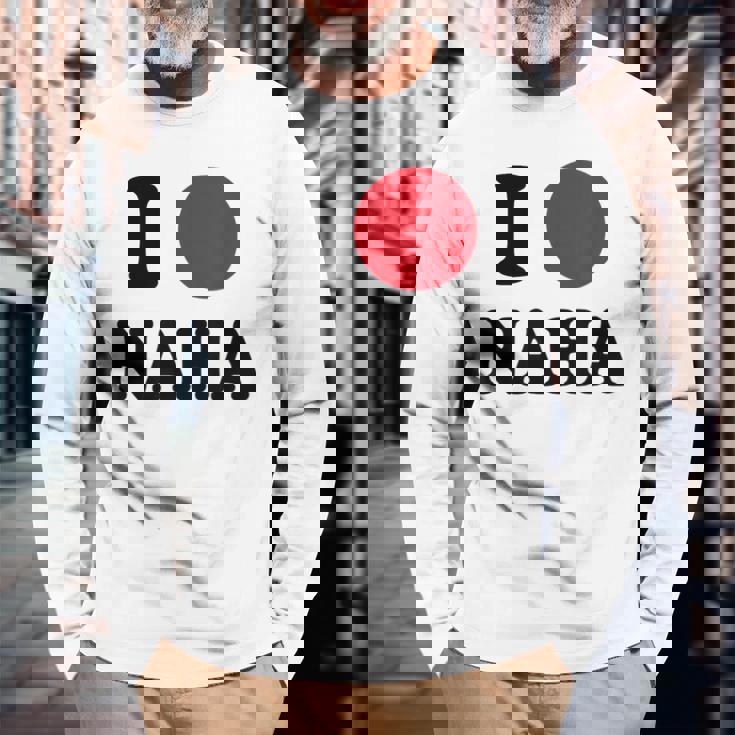 I Love Naha 那覇大好き 長袖Tシャツ 高齢者への贈り物