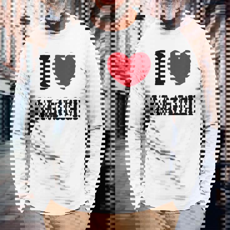 I Love Yamaguchi 山口大好き 長袖Tシャツ 高齢者への贈り物