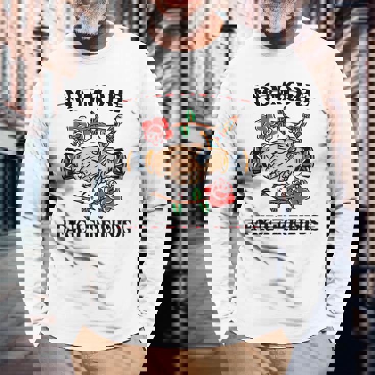 No More Fake Friends 伝統的なタトゥーインク オールドスクール エッジー 長袖Tシャツ 高齢者への贈り物