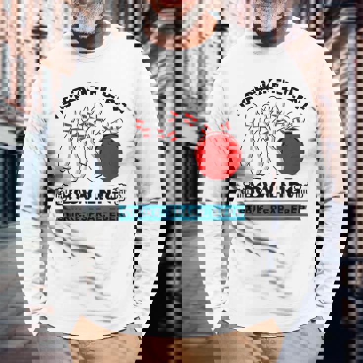 Strike スペア ビール ボウラー ボーリングボール 面白ボウリング 長袖Tシャツ 高齢者への贈り物