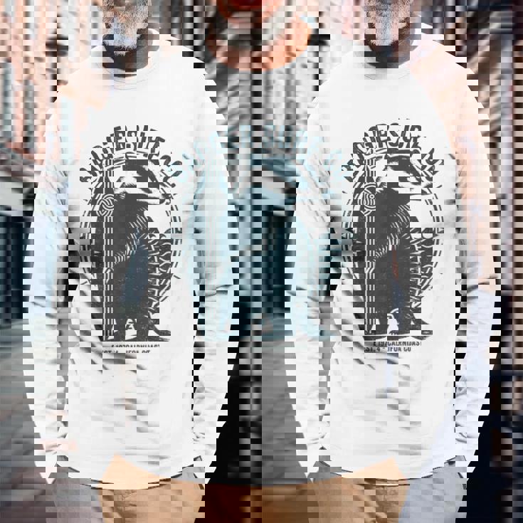 Vintage Badgerurf Co レトロ サーフィン カリフォルニアアート 長袖Tシャツ 高齢者への贈り物