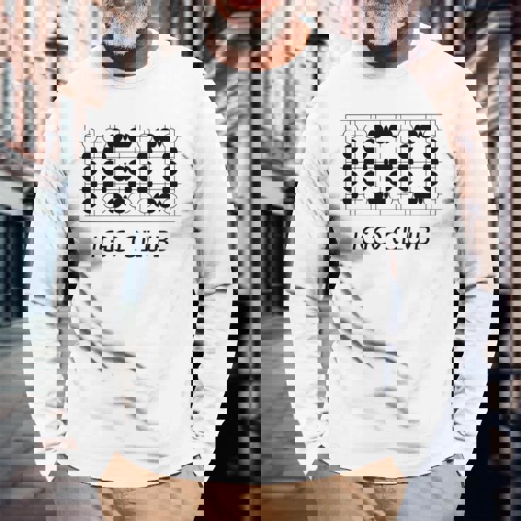 【バックプリント・背中側】囲碁 Igo 碁石 黒白 棋士【部活】クラブ【変なtシャツ屋さん】碁盤 おしゃれ 面白い 長袖tシャツ 長袖Tシャツ 高齢者への贈り物