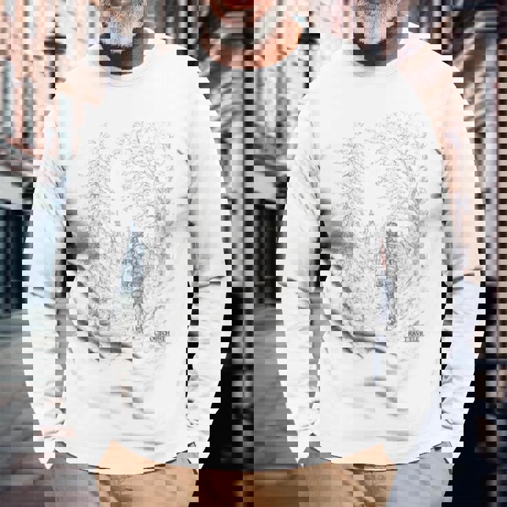 【公式】『オクトパストラベラー0』キービジュアル ラインアート 長袖Tシャツ 高齢者への贈り物