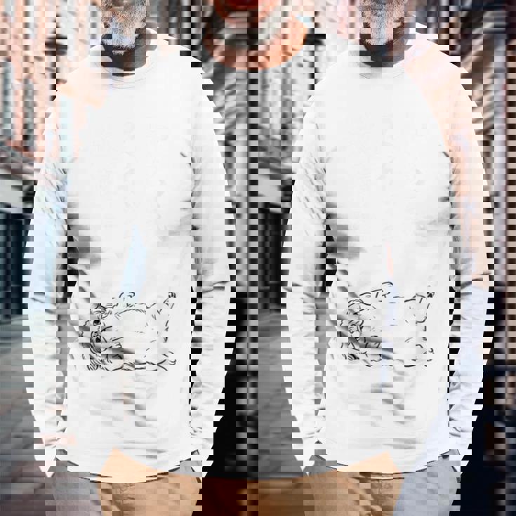 やる気スイッチ故障中 ペキニーズ グッズ 犬 おもしろ 面白い ネタ 笑える 和風 長袖Tシャツ 高齢者への贈り物