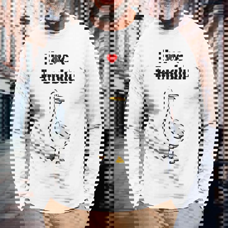 アイ・ラブ・ホノルル 長袖Tシャツ 高齢者への贈り物