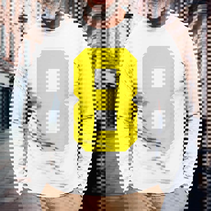 イエローナンバー8 背面 スポーツチームジャージ番号 長袖Tシャツ 高齢者への贈り物