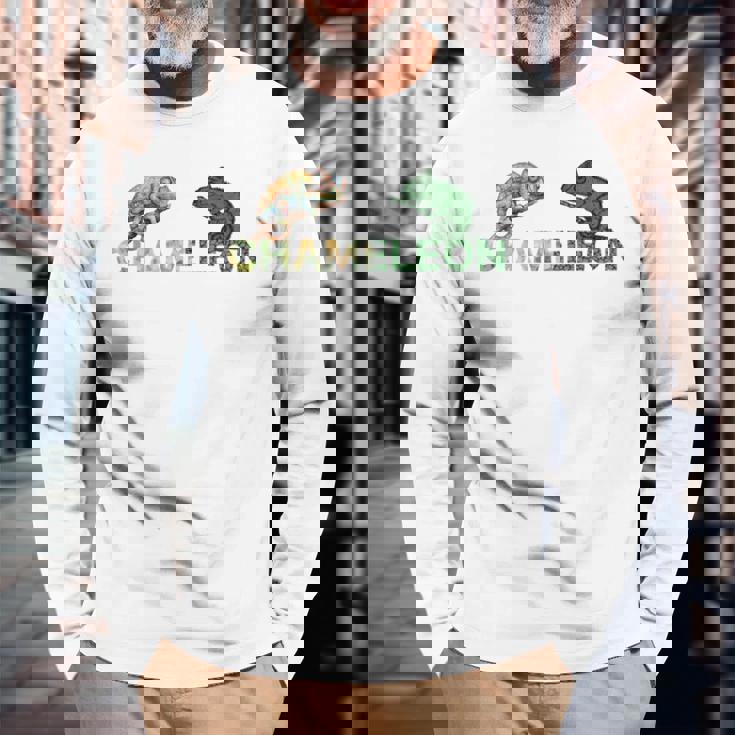 カラフル カメレオン 長袖tシャツ 長袖Tシャツ 高齢者への贈り物