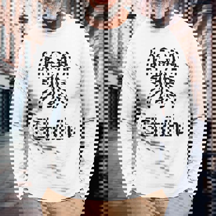 クトゥルフ 触手 モンスター コズミックホラー 面白い Ia Ia 長袖Tシャツ 高齢者への贈り物