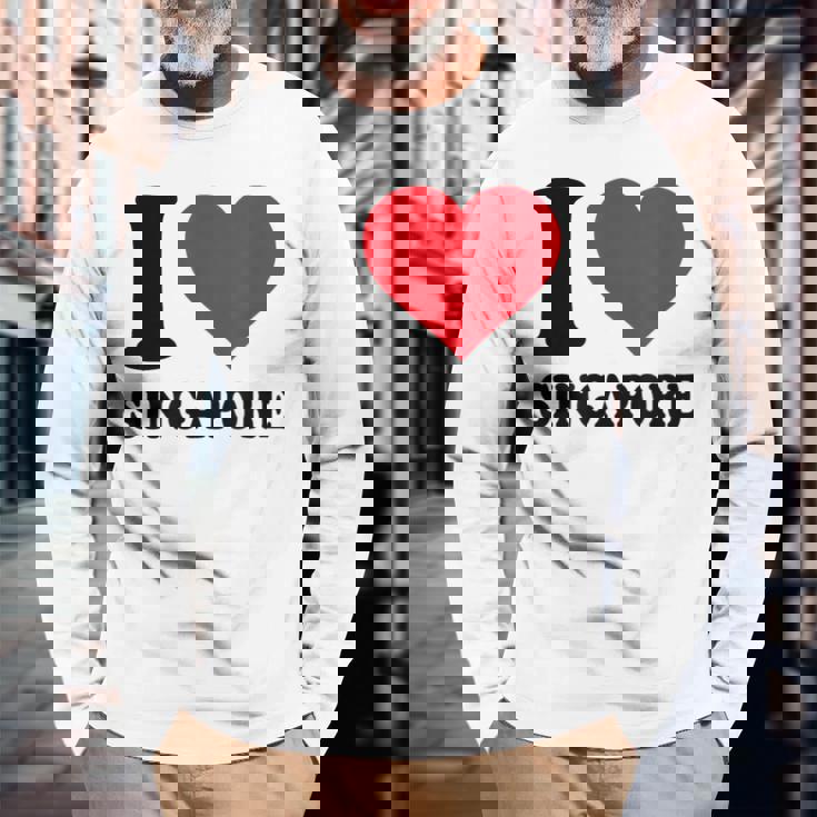 シンガポールへの愛をシンプルに伝える一枚 長袖Tシャツ 高齢者への贈り物