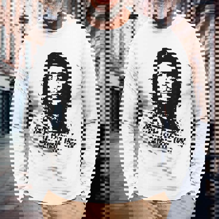 チェ・ゲバラ・キューバ革命「ハスタ・ラ・ヴィクトリア・シェンプレ」 長袖Tシャツ 高齢者への贈り物