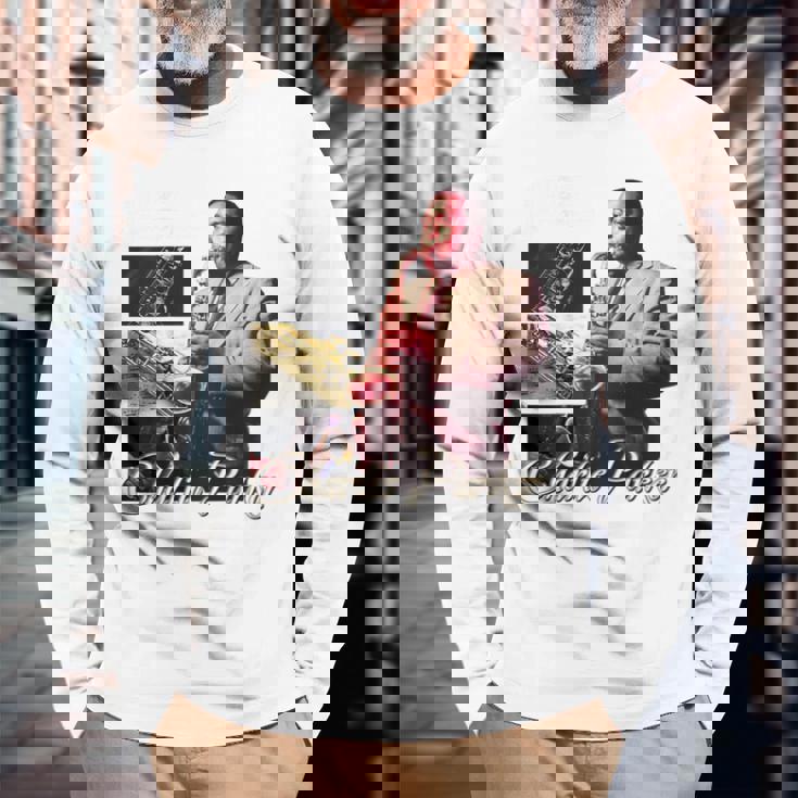 チャーリー_002_Back Printed 長袖Tシャツ 高齢者への贈り物