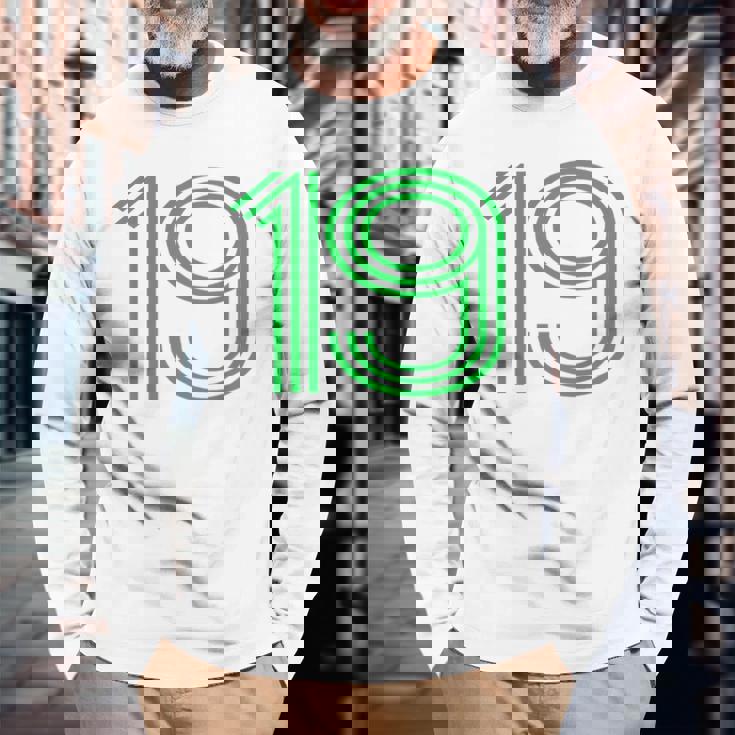 ナンバー19シャツ レトロユニフォーム ヨーロッパスタイル バックプリントジャージ 長袖Tシャツ 高齢者への贈り物